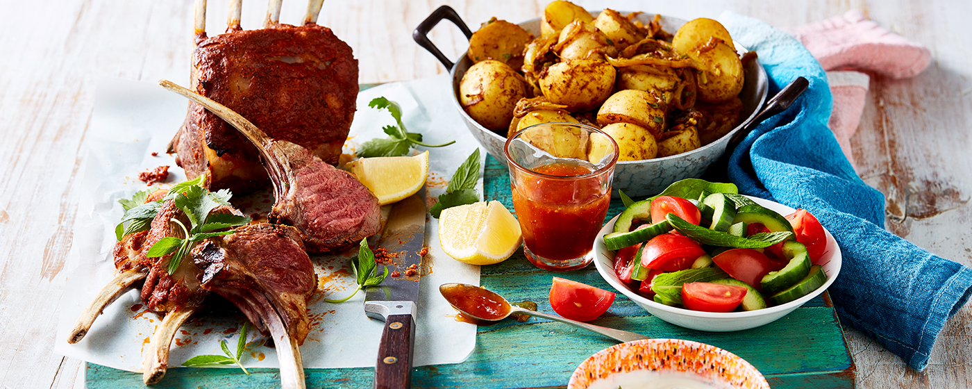 Tandoori Lamb Rack with Bombay Potatoes | Australian Lamb - Recipes, Cooking Tips and More