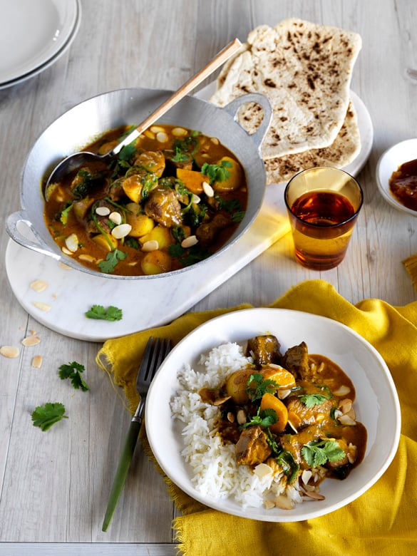 Lamb, potato and spinach curry