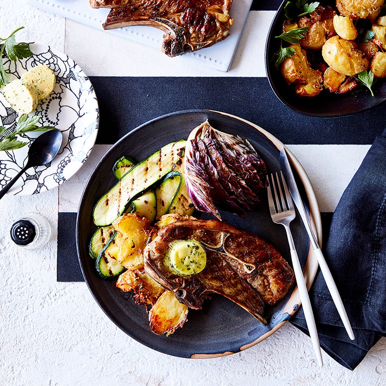 Char-grilled forequarter chops with parsley butter recipe | Australian Lamb - Recipes, Cooking Tips 
