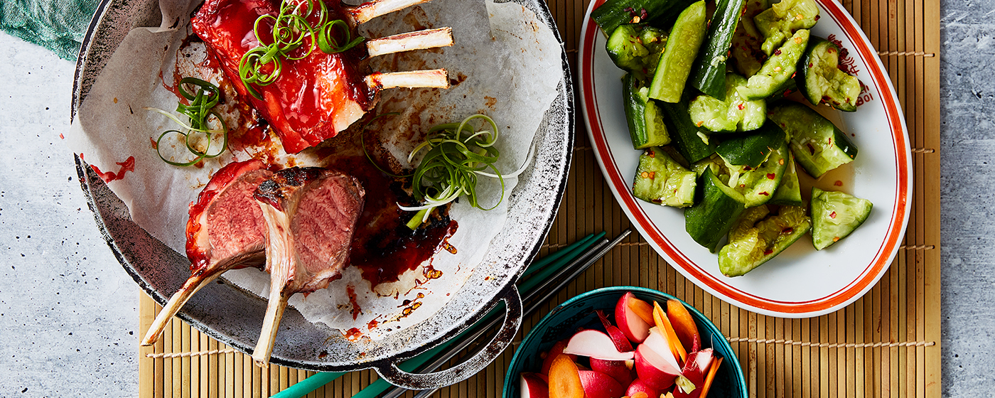 Plum Lamb Rack with Cucumbers | Australian Lamb - Recipes, Cooking Tips and More