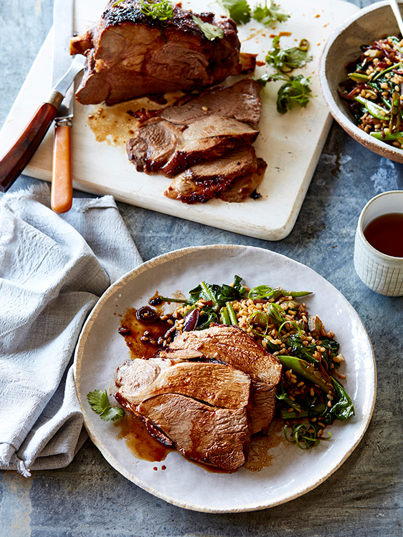 Sticky Asian lamb with sesame fried rice
