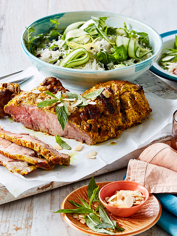 Turmeric yoghurt lamb leg