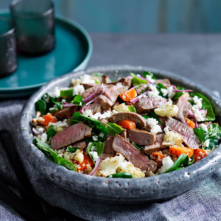 Lamb salad with cauliflower, carrot and quinoa recipe | Australian Lamb - Recipes, Cooking Tips and 