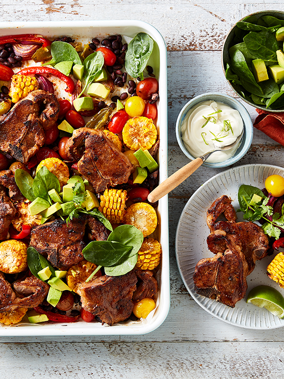 Mexican Lamb Chop Tray Bake