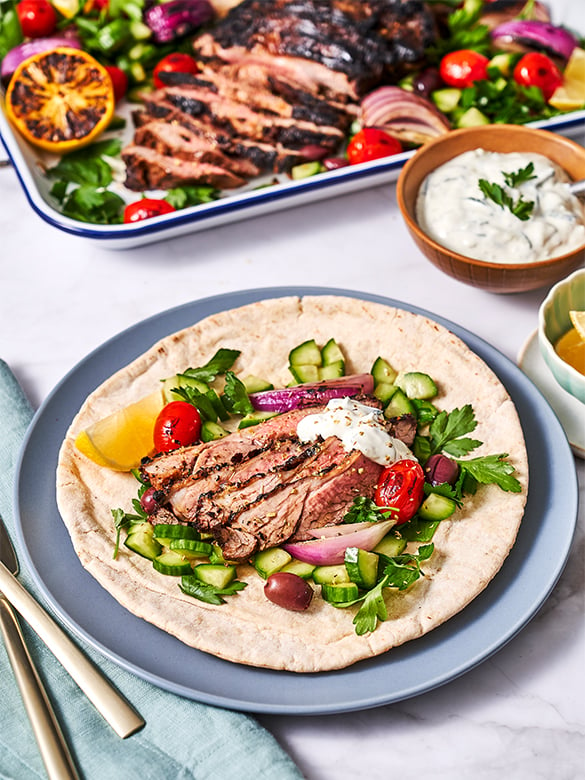 Souvlaki-Style Lamb & Salad Wraps