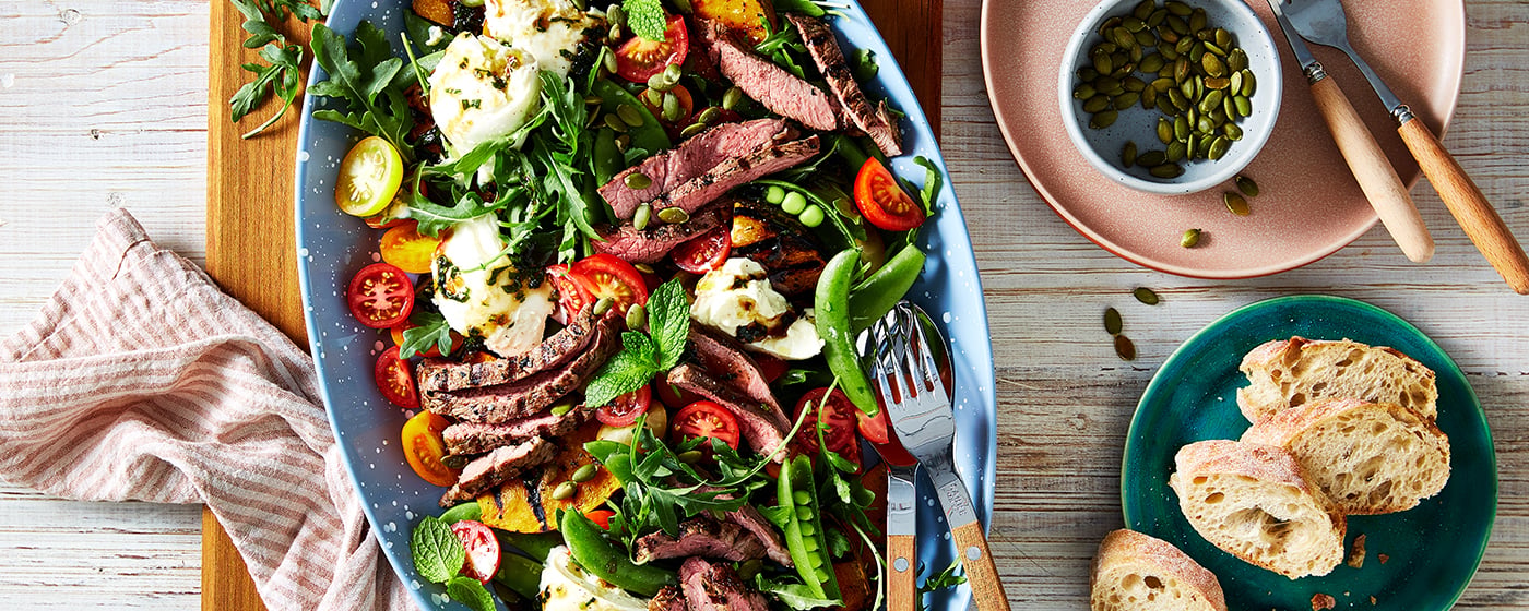 Warm lamb salad with mint salsa | Australian Lamb - Recipes, Cooking Tips and More