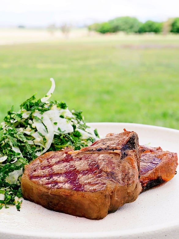 BBQ Loin Chops & Fennel Tabbouleh