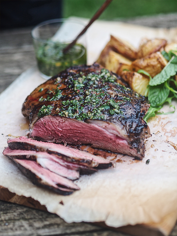 Barbecued Butterflied Lamb Leg with Salsa Verde Australian Lamb 