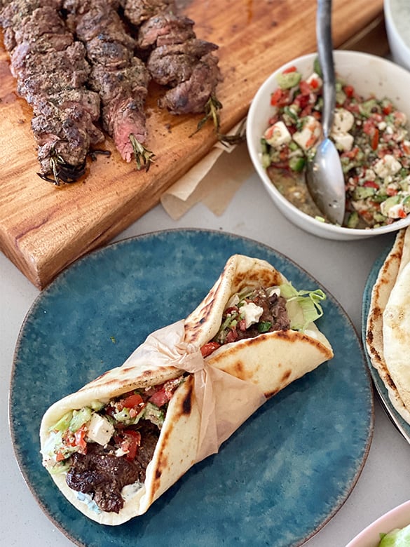 Lamb Souvas & Home-made Flatbreads