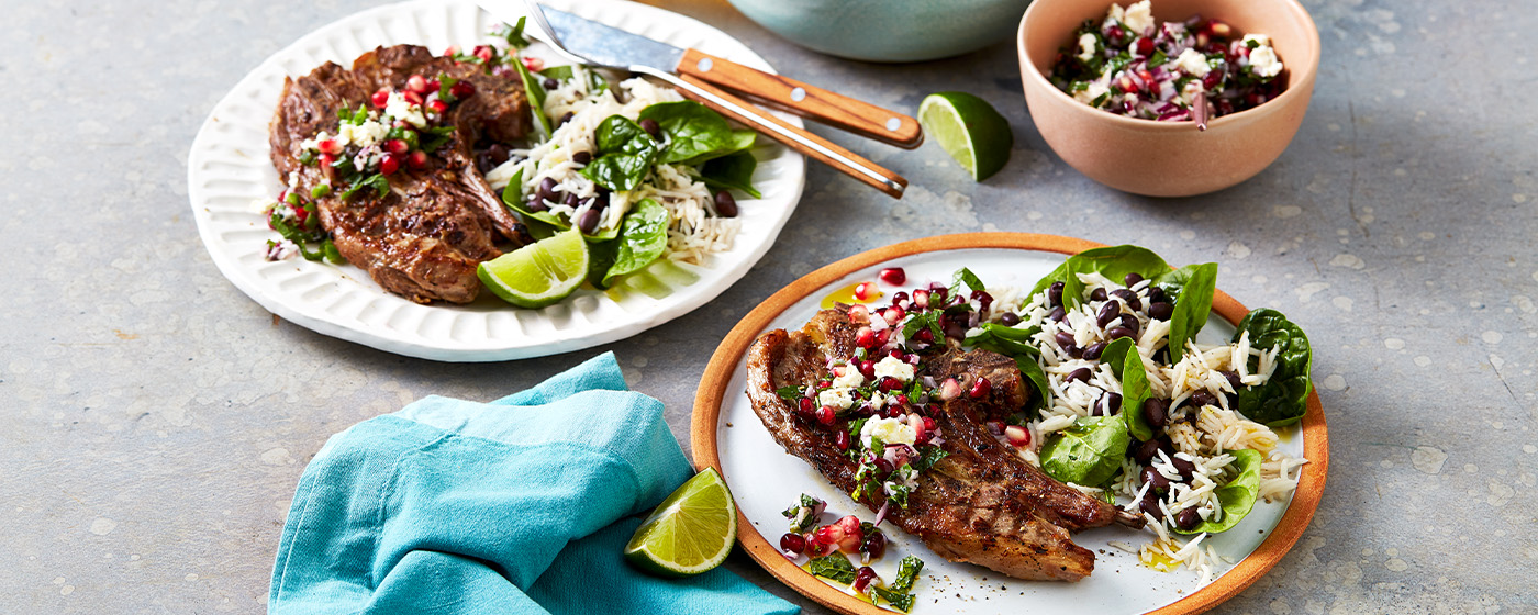 Grilled chops with pomegranate & mint salsa | Australian Lamb - Recipes, Cooking Tips and More