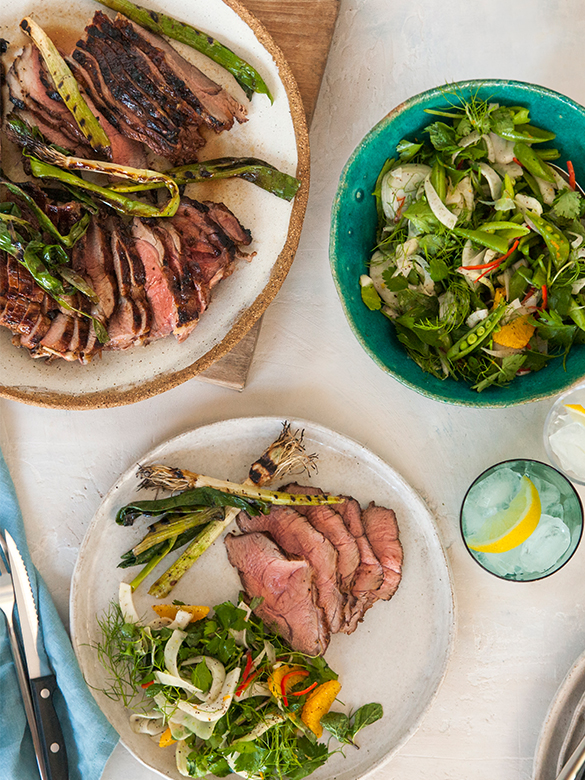 Spiced Butterflied Lamb Leg with Orange Salad