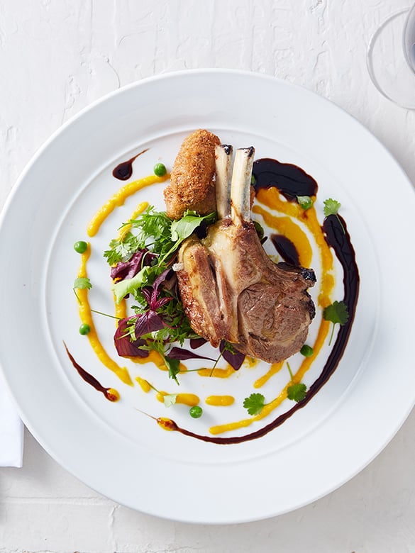 Rack of Lamb with Lamb Croquettes