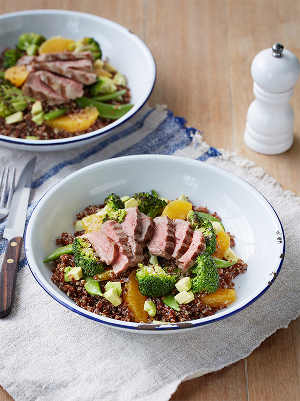 Grilled lamb and quinoa salad