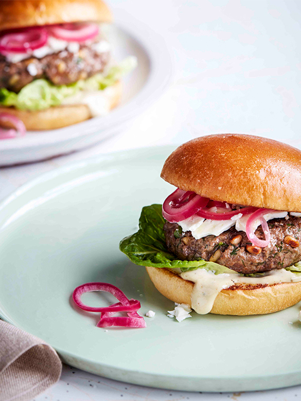 Lamb Burgers with Dill and Pine Nut