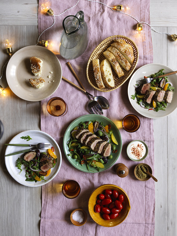 Za’atar lamb salad with dates and oranges