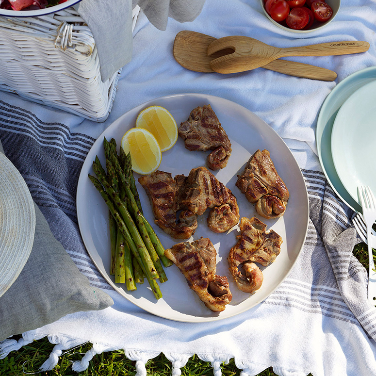 Lamb chops with feta, tomato and watermelon salad recipe | Australian Lamb - Recipes, Cooking Tips a