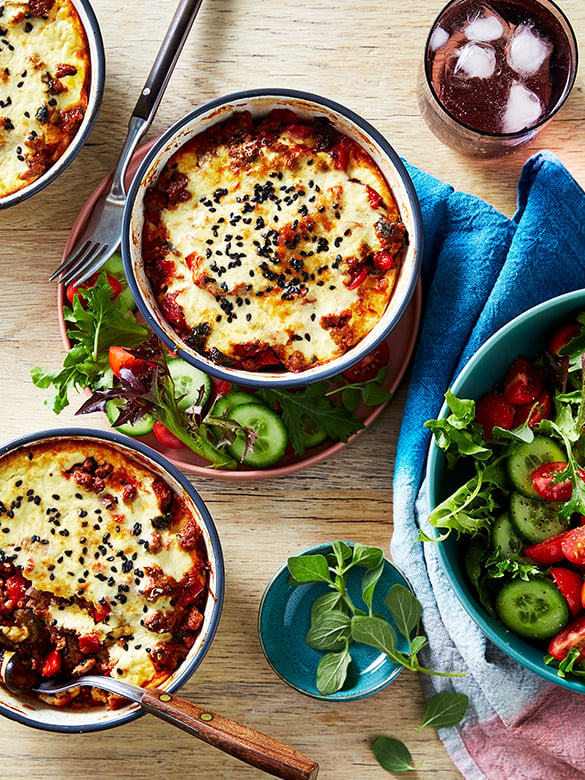 Easy lamb moussaka pots