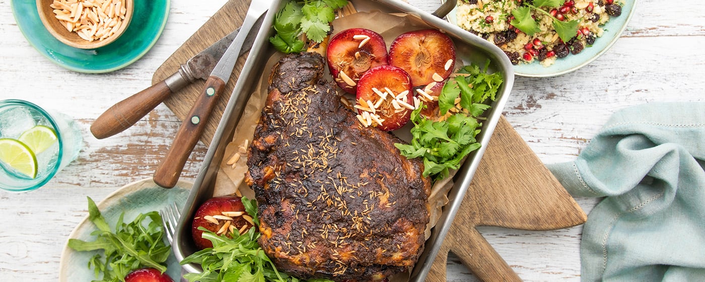 Moroccan Spiced Roasted Lamb Leg with Plums | Australian Lamb - Recipes, Cooking Tips and More