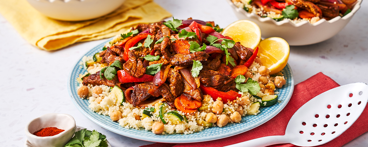 Smokey Moroccan Lamb Stir Fry & Vegetable Couscous | Australian Lamb - Recipes, Cooking Tips and Mor