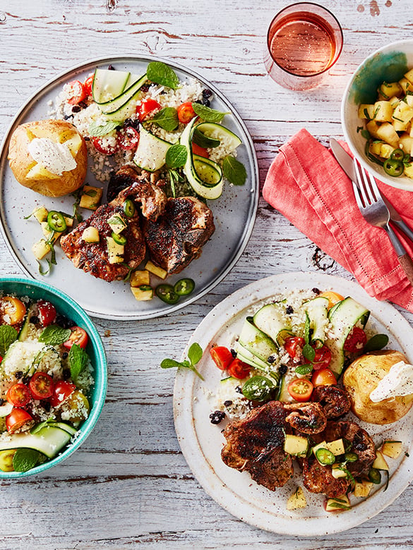 Cajun Spiced Loin Chops with Pineapple Salsa