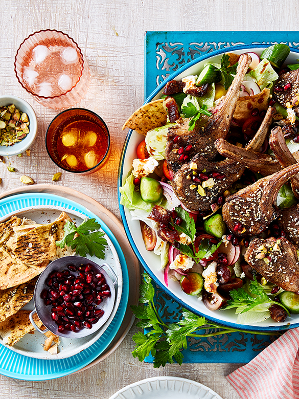 Za’atar Lamb Cutlets with Fattoush Style Salad