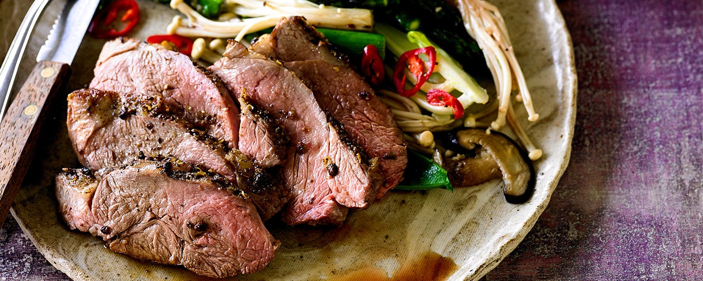 Sichuan pepper lamb rump with asparagus stir-fry recipe | Australian Lamb - Recipes, Cooking Tips an
