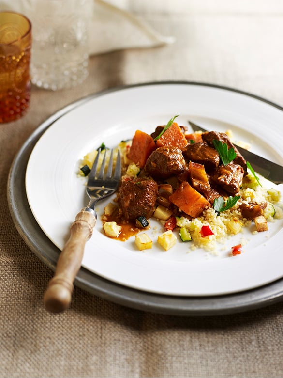 Slow simmered spiced Moroccan lamb tagine