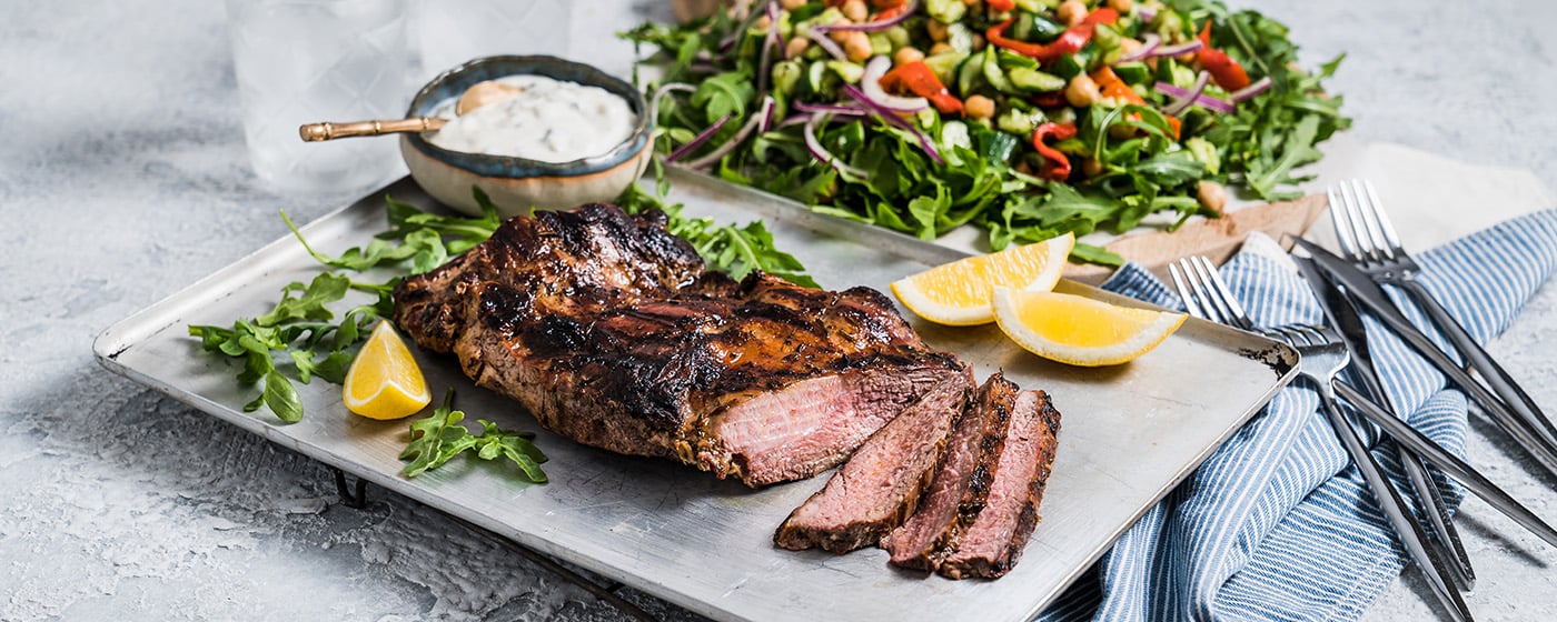 Butterflied Lamb Leg with Rocket & Cucumber Salad | Australian Lamb - Recipes, Cooking Tips and More