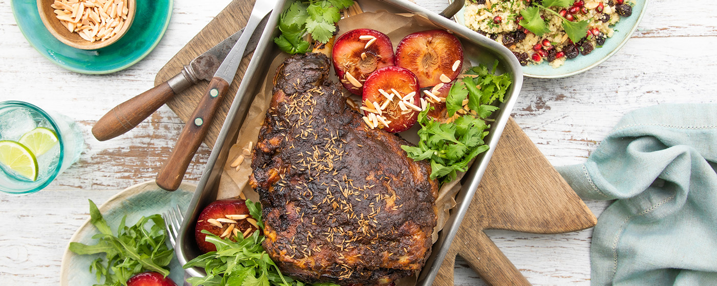Moroccan Spiced Roasted Lamb Leg with Plums | Australian Lamb - Recipes, Cooking Tips and More