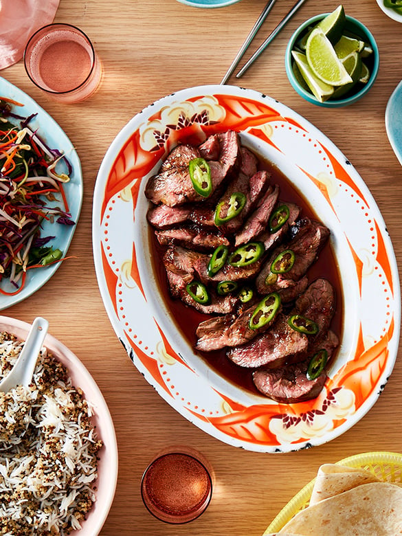 Vietnamese caramel lamb with quinoa slaw