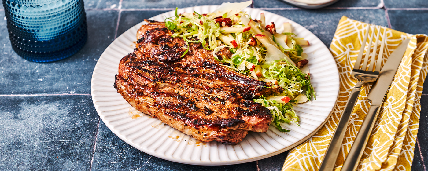 Pepper & Garlic Lamb Chops with Apple Slaw | Australian Lamb - Recipes, Cooking Tips and More