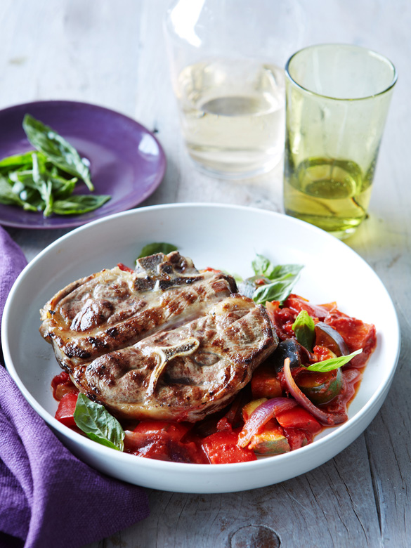 Lamb forequarter chops with ratatouille