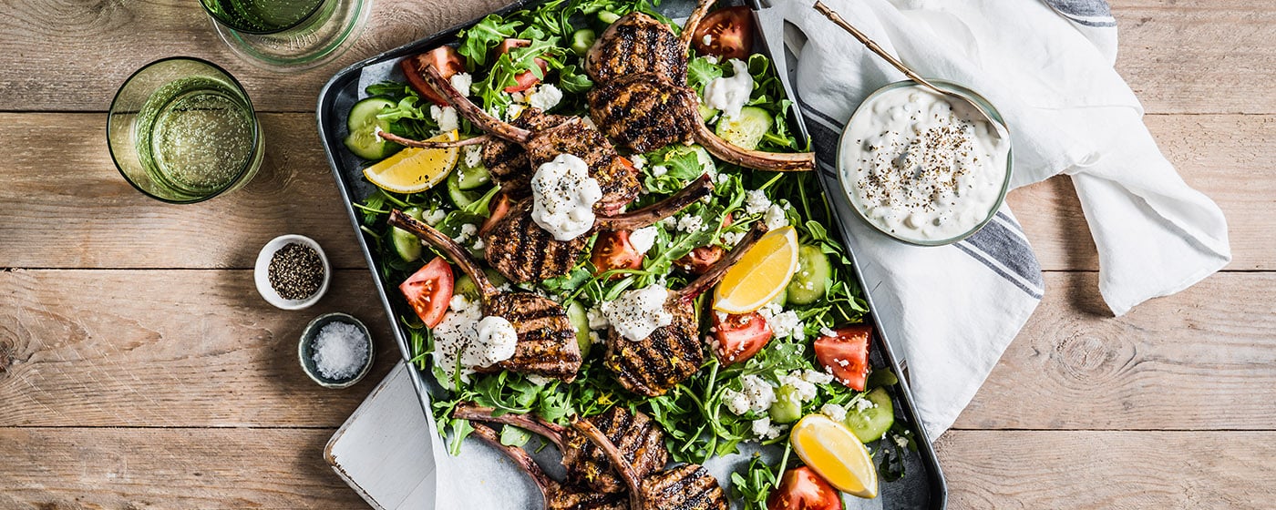 Marinated Lamb French Cutlets &amp; Greek Style Salad
            |
Australian Lamb - Recipes, Cooking Tips and More