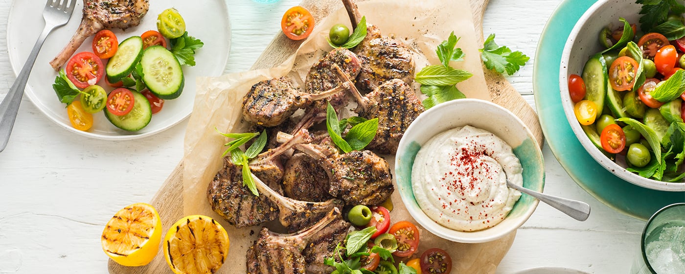 Mediterranean Lamb Cutlets with Tomato Salad
            |
Australian Lamb - Recipes, Cooking Tips and More