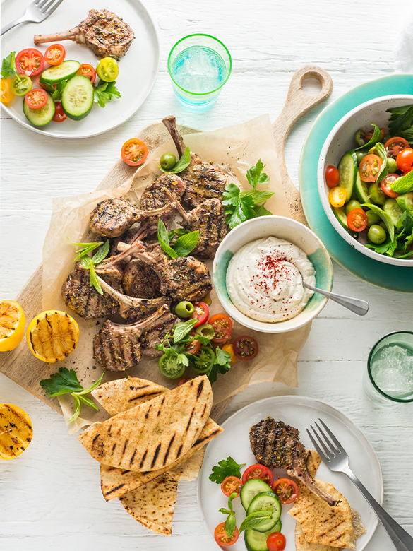 Mediterranean Lamb Cutlets with Tomato Salad