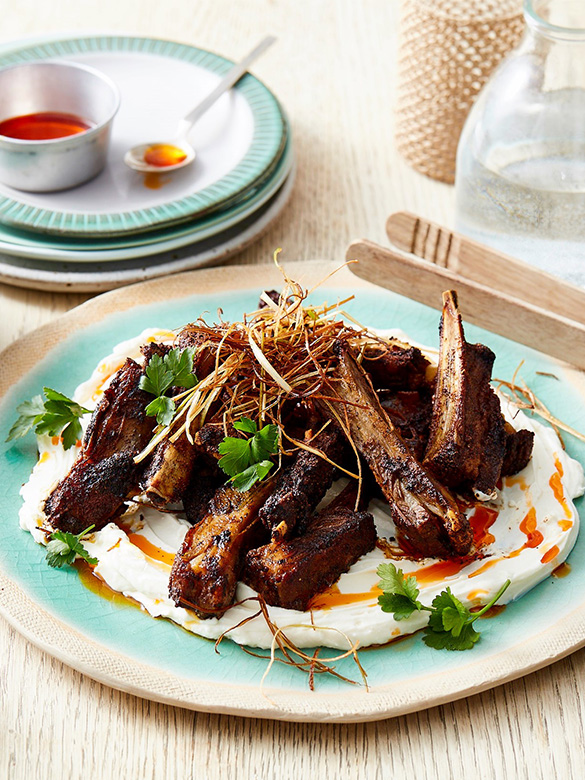 Cumin Roasted Lamb Ribs, Labneh & Chilli