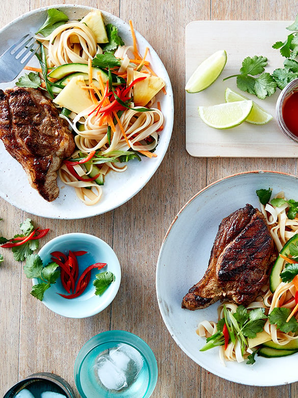 Malay Lamb Rump with Pineapple Noodle Salad