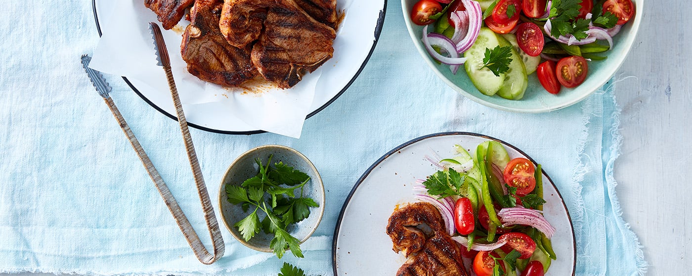 Spanish Lamb Loin Chops with Tomato Salad | Australian Lamb - Recipes, Cooking Tips and More