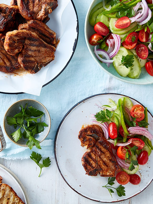 Spanish Lamb Loin Chops with Tomato Salad