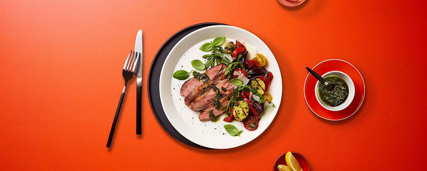 Butterflied Lamb Leg with Chargrilled Potato Salad | Australian Lamb - Recipes, Cooking Tips and Mor