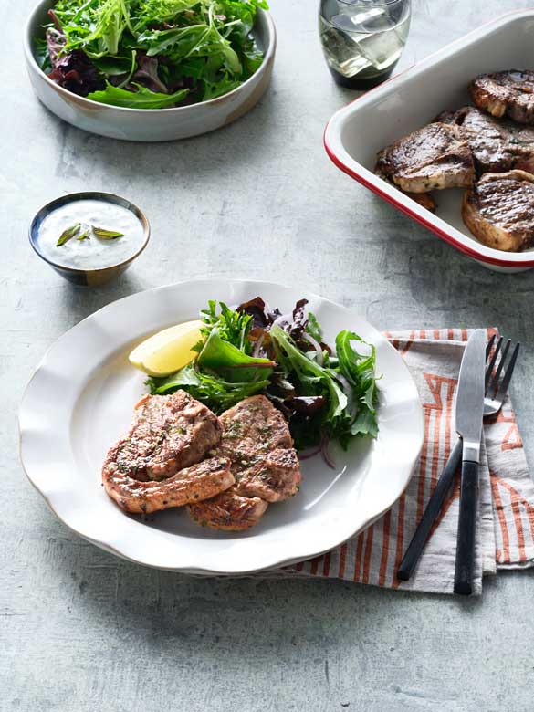 Marinated Lamb Chops with Yoghurt Sauce