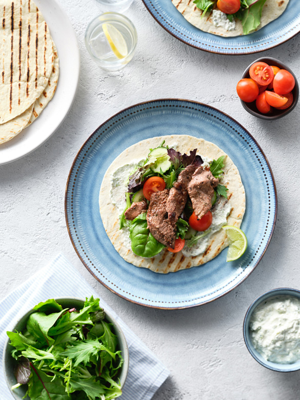 Souvlaki Lamb & Salad Wraps